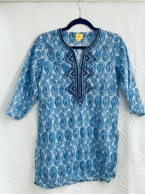 Roberta Roller Rabbit Blue Paisley Tunic